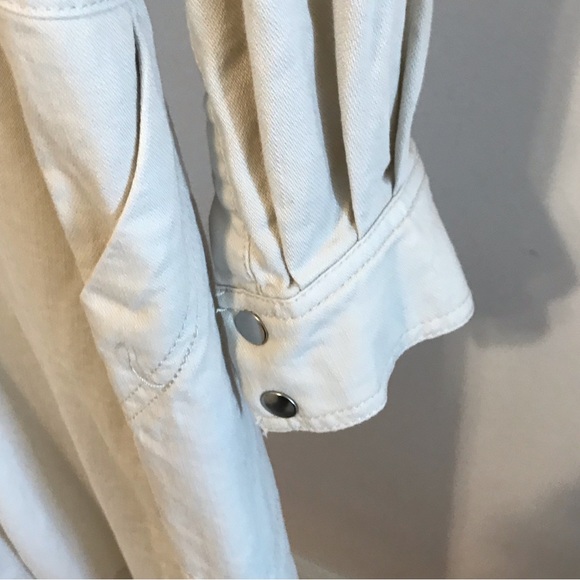 H&M long denim jacket in cream - Picture 6 of 6